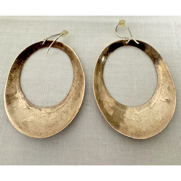 Navajo Earrings Singer 925 Silver Dangle Pictograph Native American Signed - Picture 2 of 8